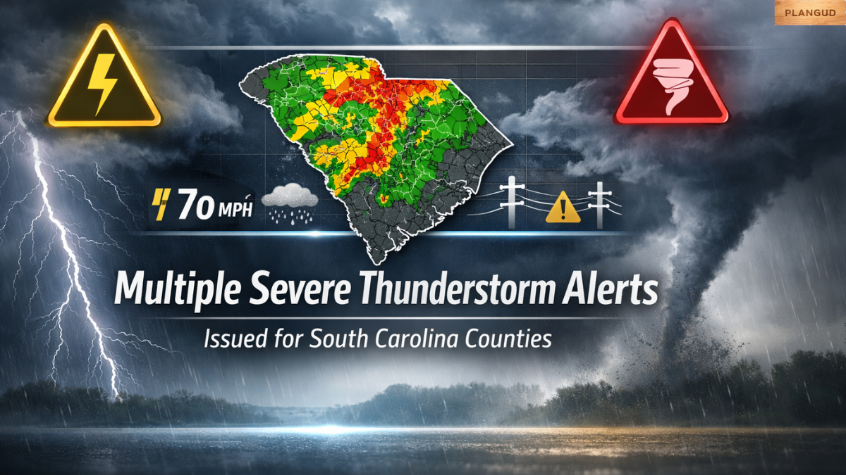 Multiple Severe Thunderstorm Alerts Issued for South Carolina Counties