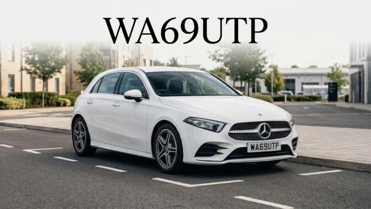 White Mercedes-Benz A-Class associated with WA69UTP UK vehicle registration
